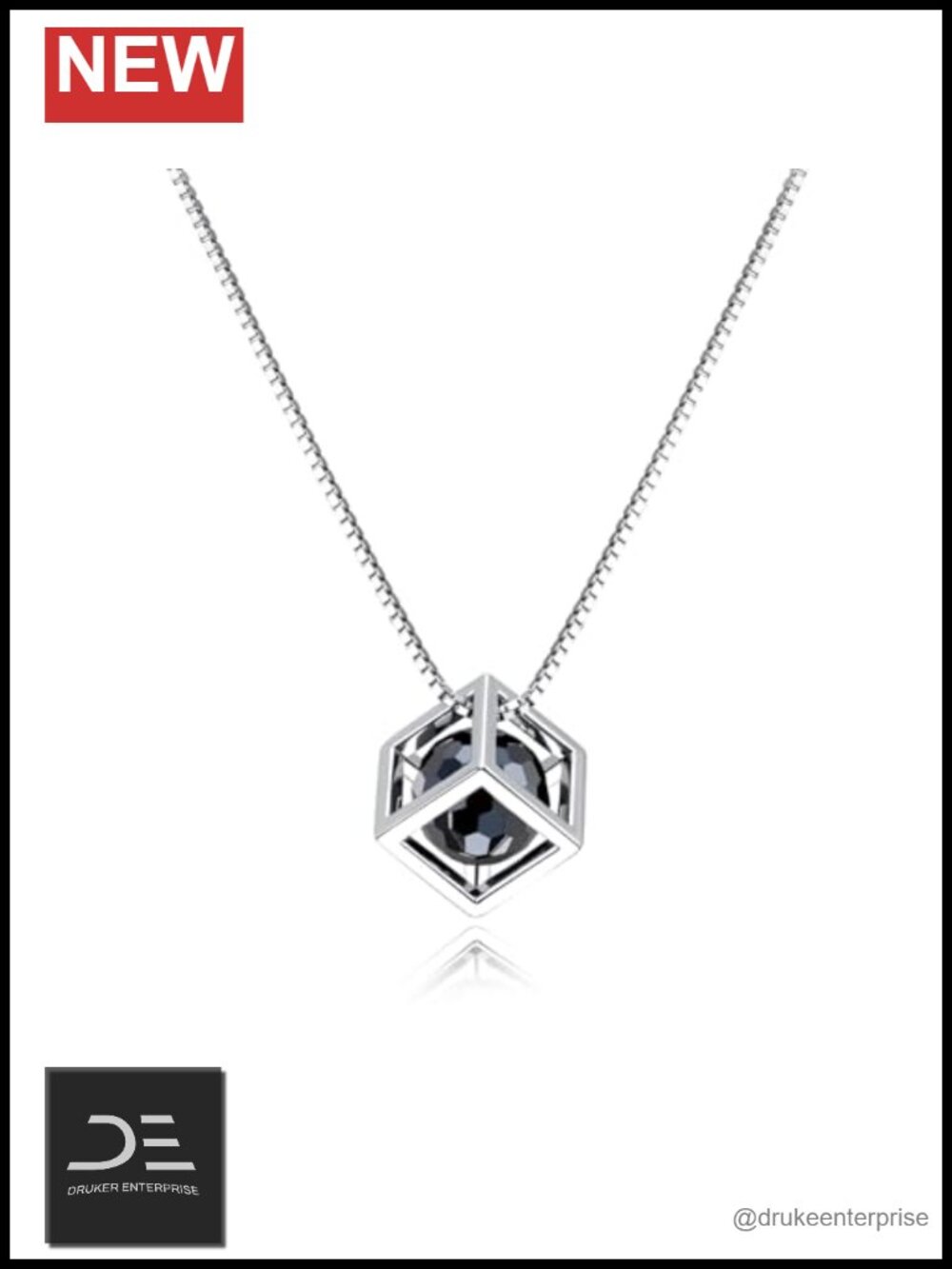 Moissanite Pendant Necklace D Color VVS1 925 Sterling Silver Adjustable Chain